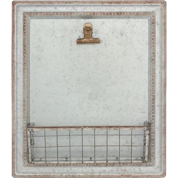 ❤️Offers ~ New Stonebriar Beach House Galvanized Clipboard & Holder 15.2" x13.2" - Picture 1 of 4
